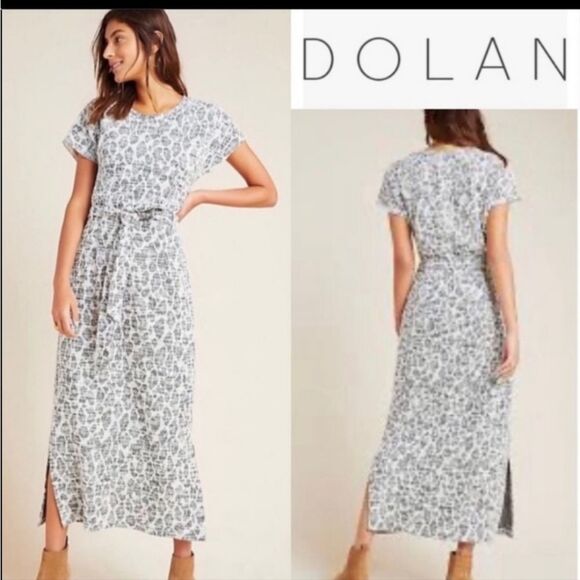 Anthro Dolan Left Coast Taleen Boucle Textured Belted Midi Dress M - Picture 1 of 6